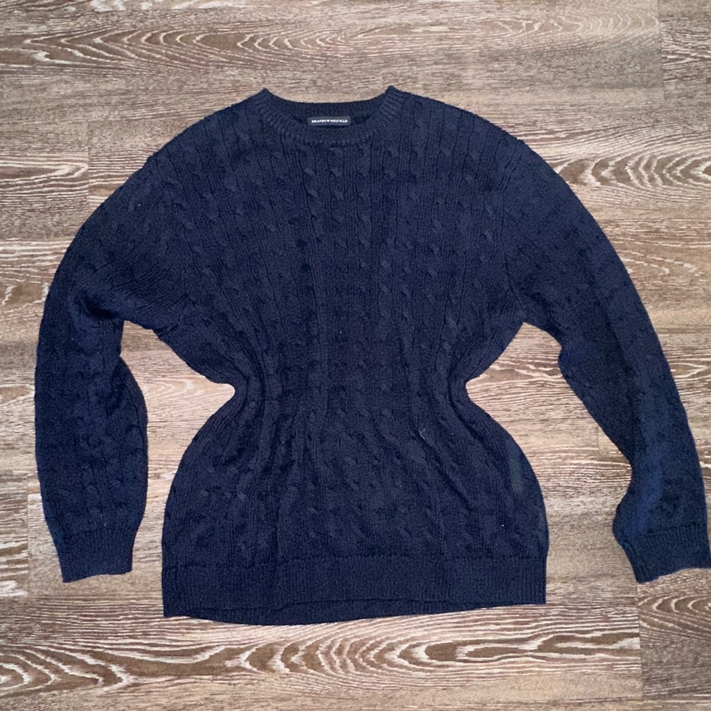 Brandy Melville Navy Cable Knit Sweater